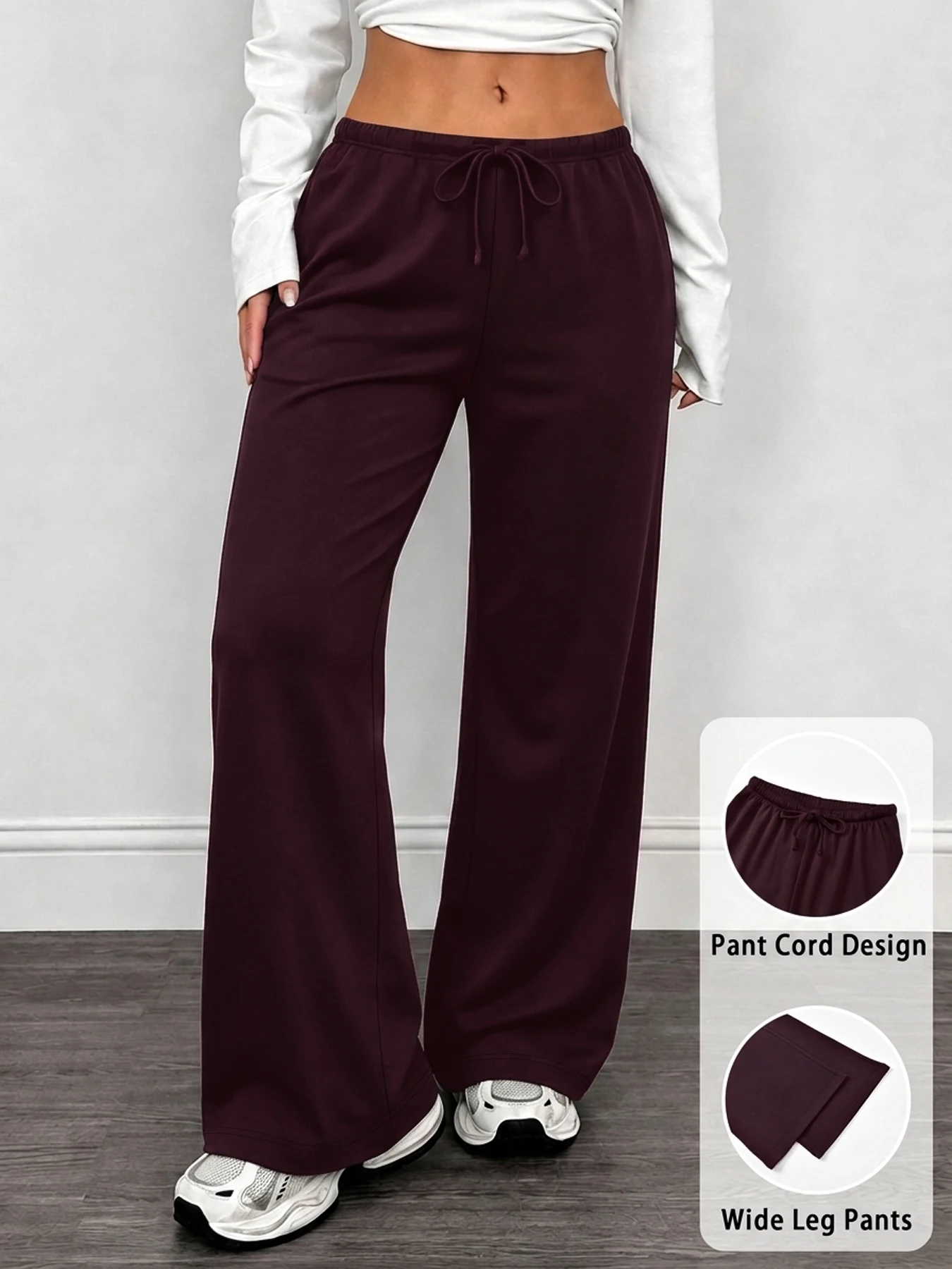 Superweiche Damen-Jogginghose mit Kordelzug, Gerade Geschnittene Trainingshose für Yoga, Laufen & Fitness – Detail 8