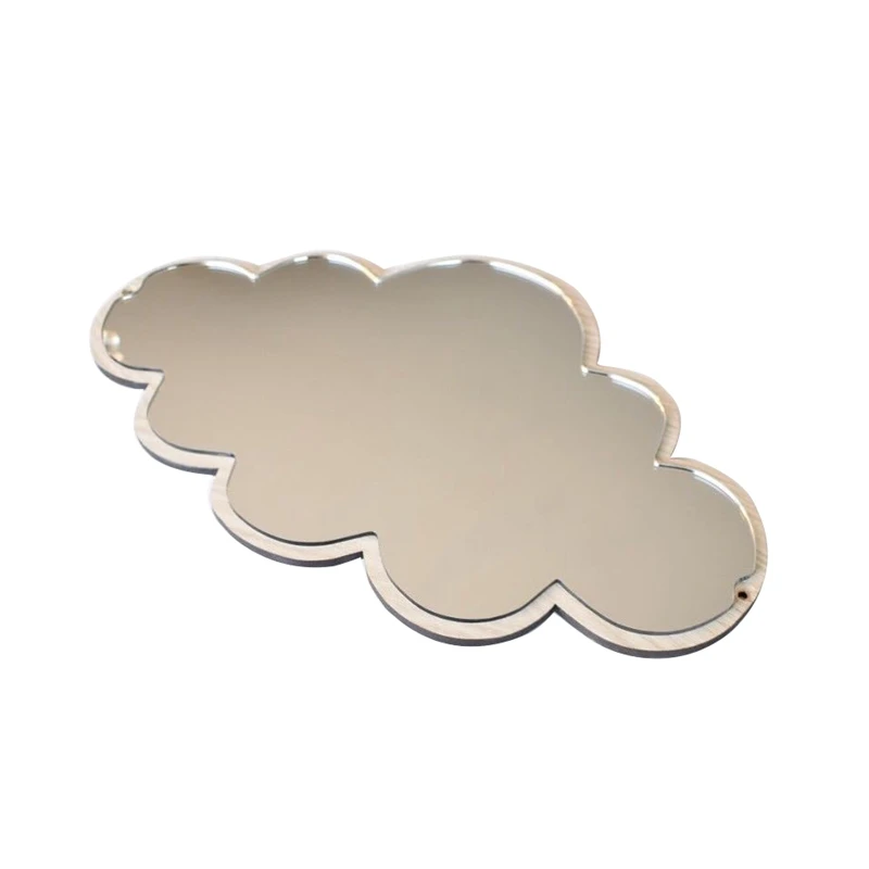 1 PCS Cloud Shape Mirror Acrylic Mirror Ornaments Inevitably Dormitory Ornaments Makeup Light Brown