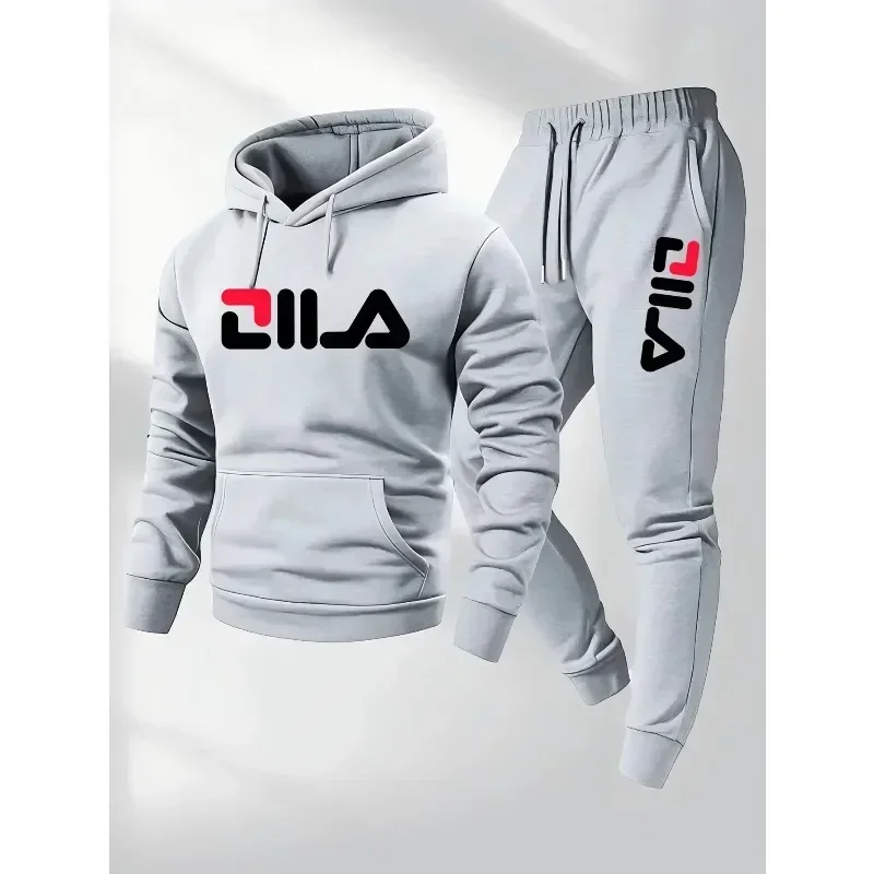 

Men's Windproof and Warm Sports Tracksuit Forspring and Autumn, Loose Hooded Sweatshirt and Casual Pants Set, Fashionable Sport