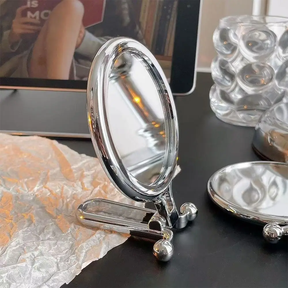 Useful 2/5/10X Magnifying Makeup Mirror Plastic Handheld Folding Mirror Round Shape Multifunctional Make Up Tools Dressing Table