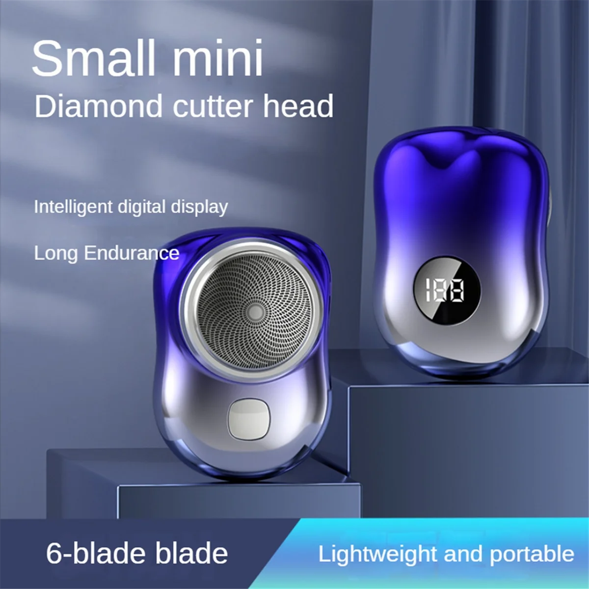 Rasoir électrique USB portable pour hommes, mini-rasage de poche, tondeuse à barbe, affichage numérique, rasoir de voyage, A