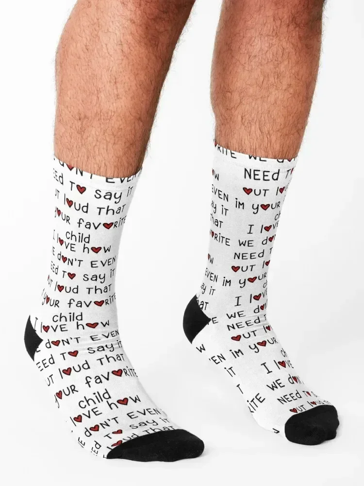 I love how we don't even need to say it out loud that im your favorite child Socks cartoon Novelties floral Boy Socks Women's