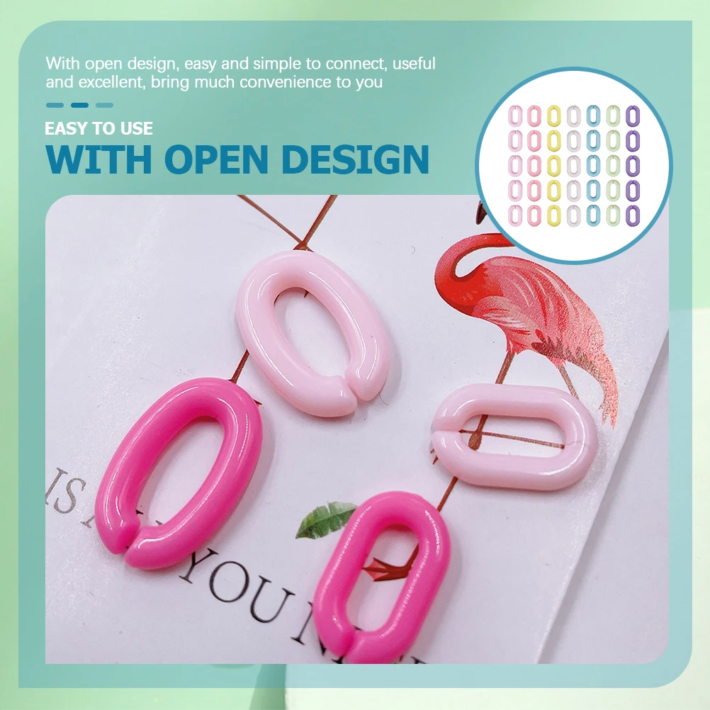 

800pcs Acrylic Linking Rings Oval Connectors for DIY Eyeglass Chain Trouser Chain Phone Strap Jewelry Crafts Accessories Bright