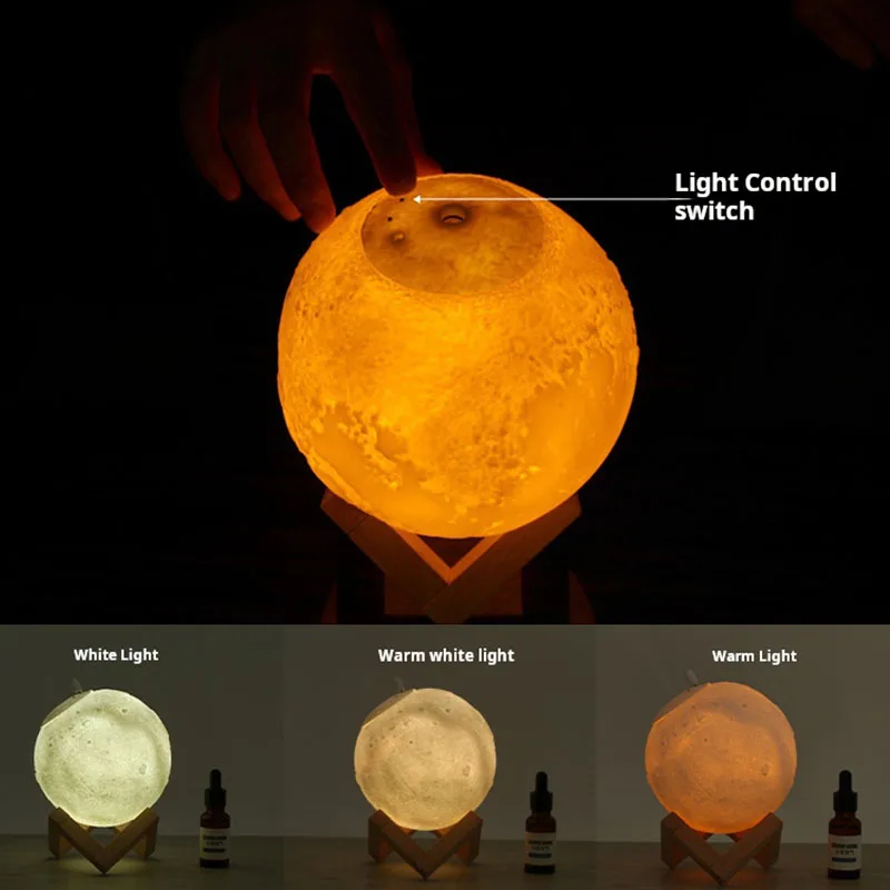 New Moon Humidifier Multifunctional Nightlight Bedroom Office Air Purification Desktop Aromatreatment Machine Gift Nightlight