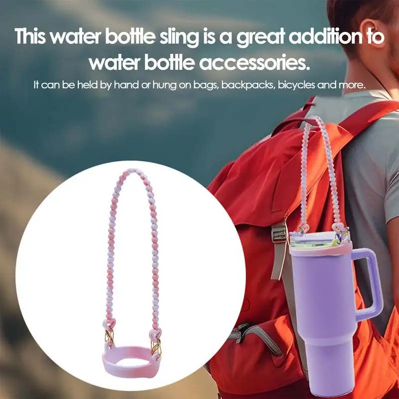 Water Bottle Carrier Strap Silicone Carrier Cup Rope Water Bottle Handle Strap Handle Rope Cup Umbrella Rope Elastic Grip For