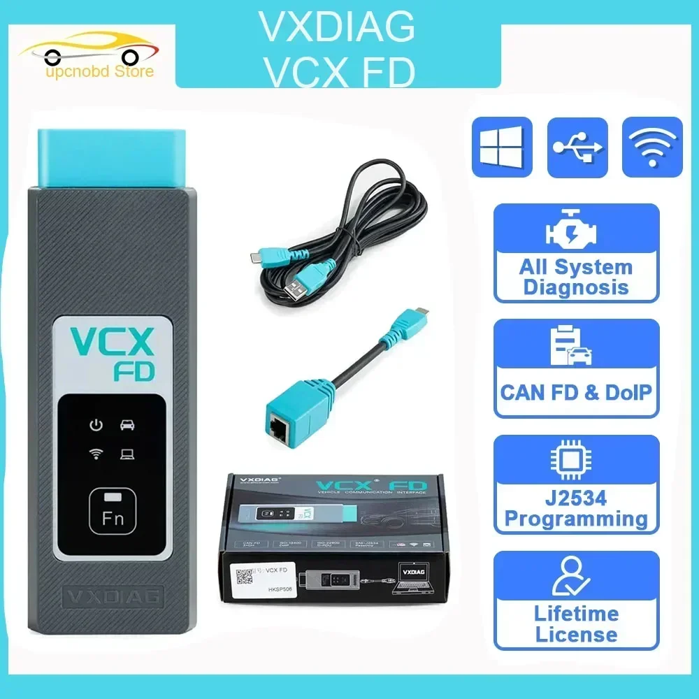 Newest VXDIAG VCX FD for GM for Ford/Mazda 2 in 1 OBD2 Diagnostic Tool Support WIFI DoIP and CAN FD ECU Coding J2534 Programming