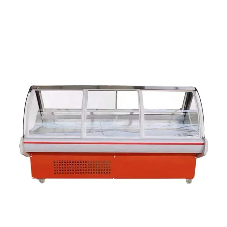 #for Glass Door Meat Display Chiller Deli Meat Display Case Fish Cooling Showcase refrige cooler chiller refrigerator