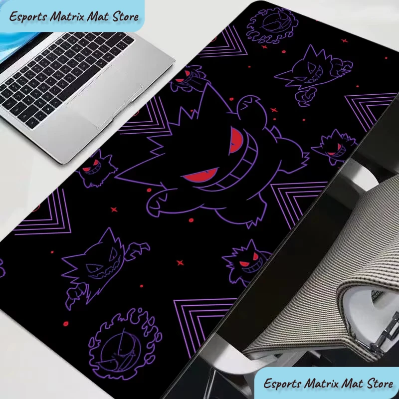 

Игровой коврик для мыши Gengar Family Anime, фиолетово-розовый настольный коврик для ПК-геймеров, коврик для стола с изображением покемона-призрака, нескользящий, K