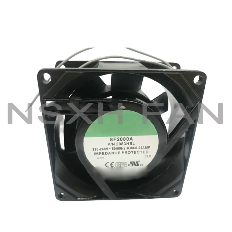 Ventilador de alumínio do quadro, SF23080A 2083HSL.GN, 220V, 8cm 8038