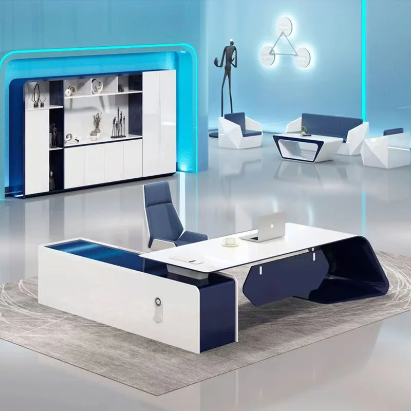 bcHigh-end designer office desk Baked lacquer process Minimalist stylish office desk Fully featured Various sizes Customizable*