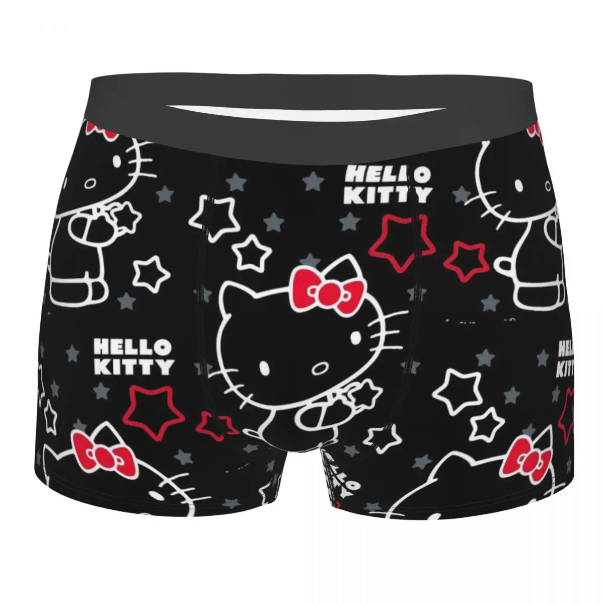 Custom Male Fashion Hello Kitty Underwear Sanrio Kitty White Boxer Briefs Soft Shorts Panties Underpants