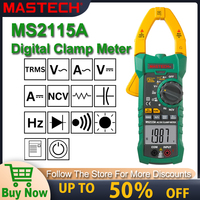 MASTECH MS2115A Multimeter DC AC Current 1000A Digital Clamp Meter True RMS Ammeter NCV Voltage Ohm Tester Multimeter