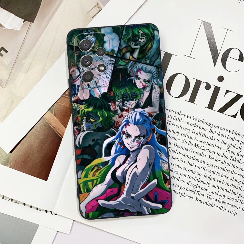 Demon Slayer Daki Gyutaro Phone Case for Samsung Galaxy Note 20 10 Plus Ultra Black Soft Phone Cover Shell image 4