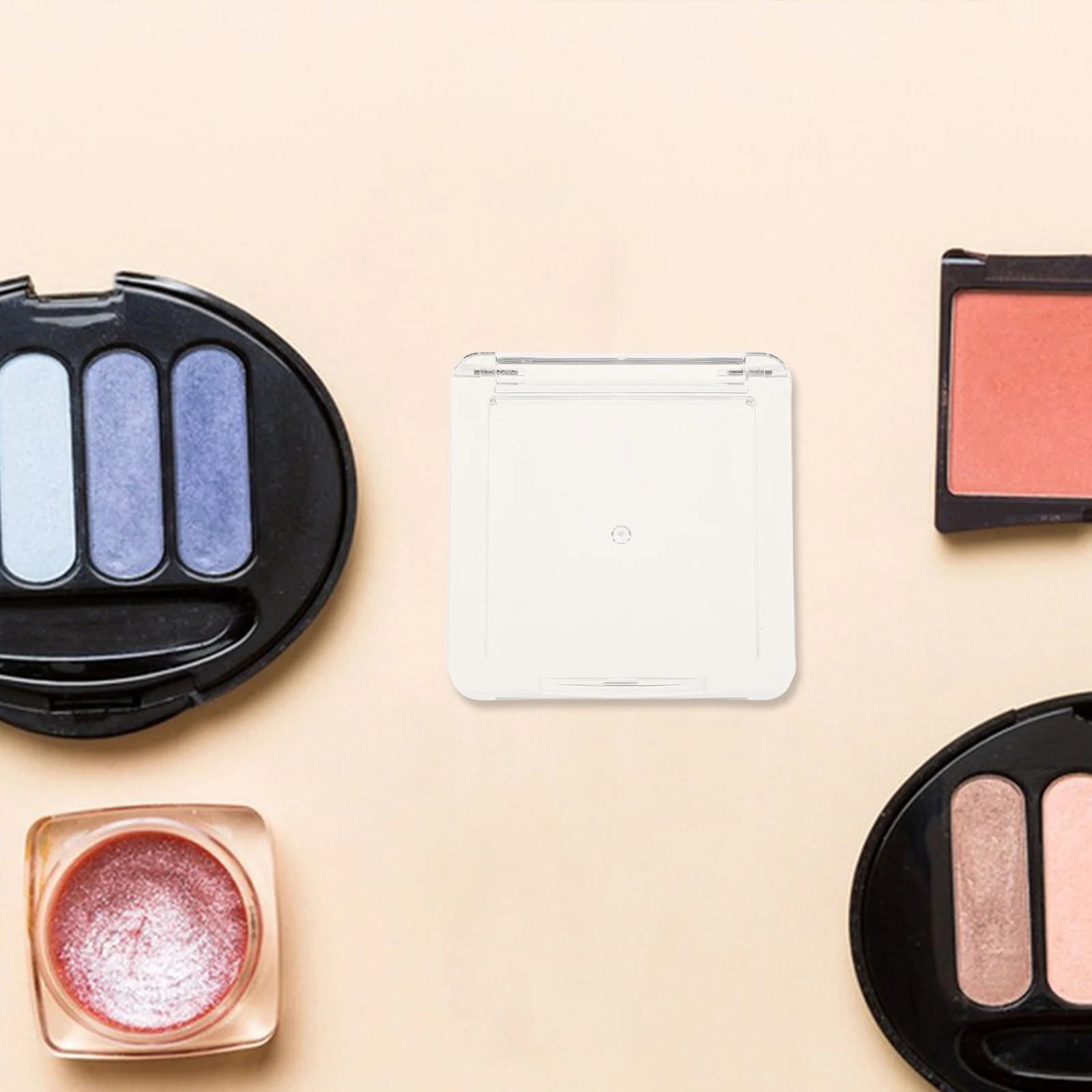 Contenitore vuoto per evidenziatore quadrato trasparente a strato singolo da 3 pezzi per custodia da viaggio per organizer per trucco correttore fard
