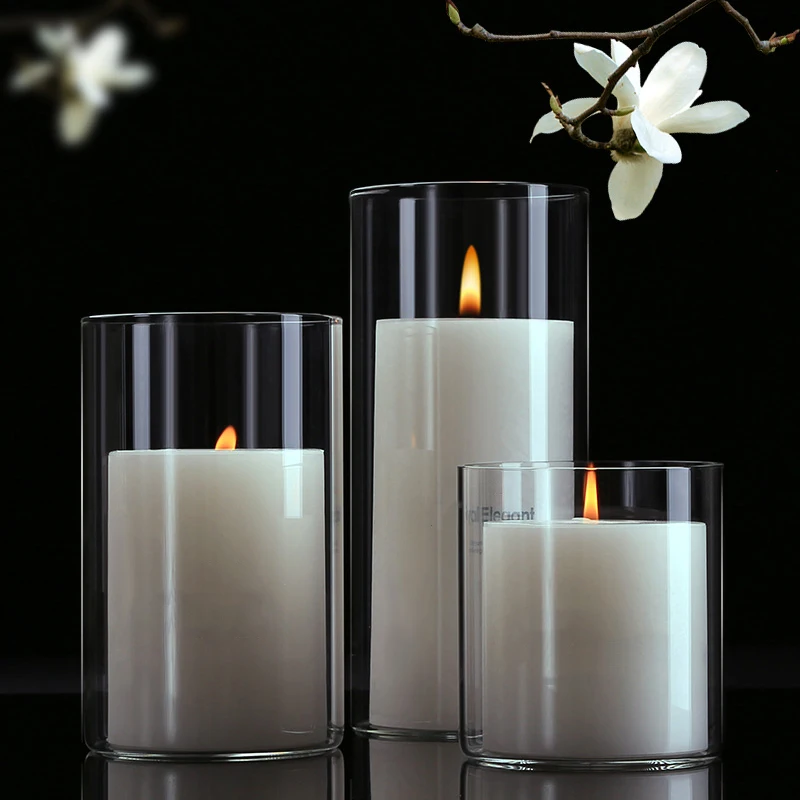 Glass Candle Holders Wedding Candle Holder Nordic  Party Home Decor Candelabra Centerpieces Candle Stand Bougie Mariage