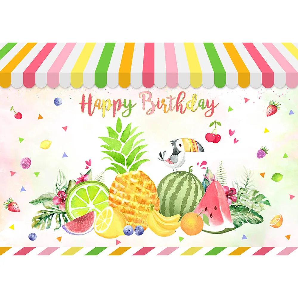 Totti frutti-女の子の誕生日の背景バナー,カラフルなパイナップルの装飾,トロピカルフルーツ,ショップの背景パーティー