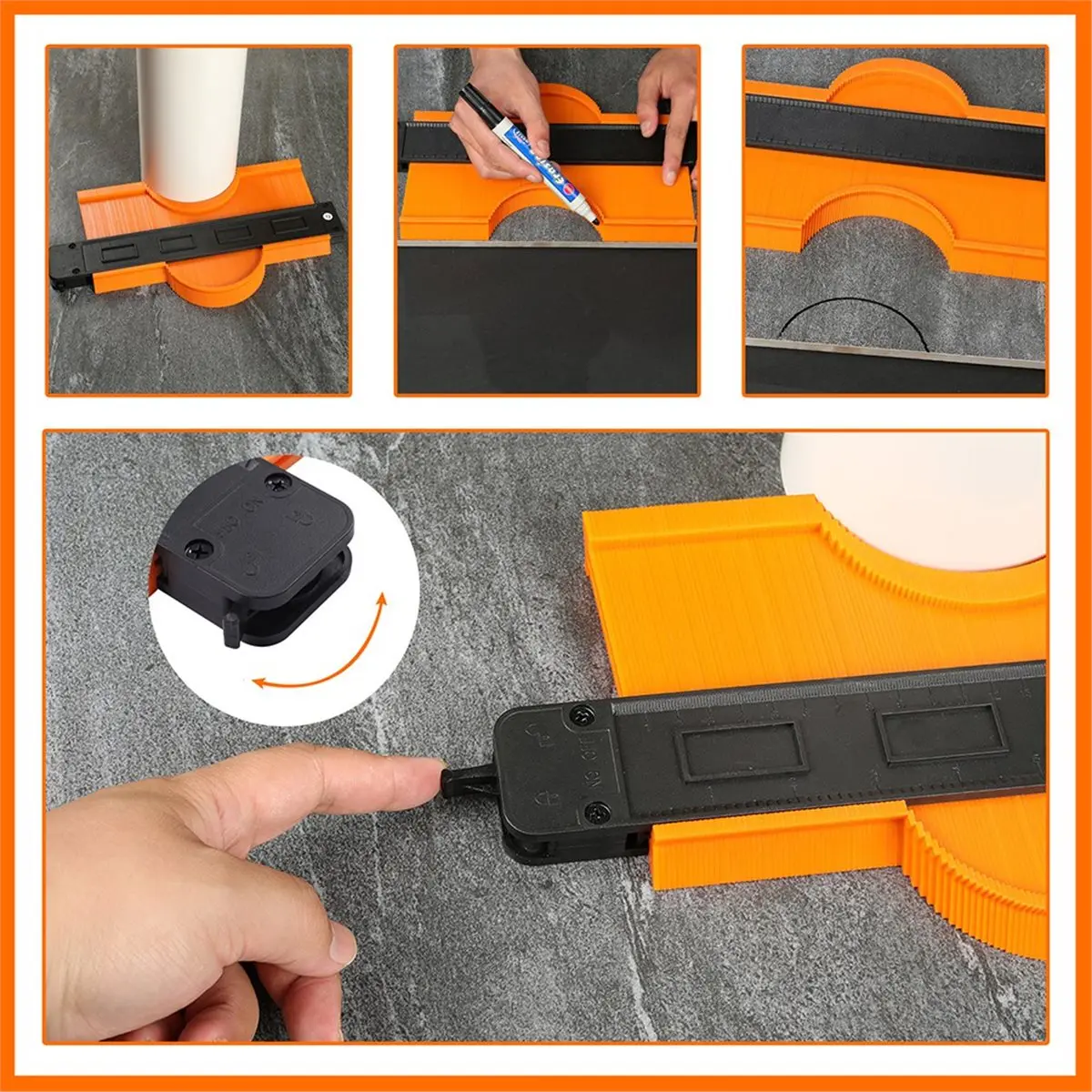 【AT48】 NEW 2Pack Contour Gauge with Lock, 10'' & 6'' Profile Tool Duplicator, Ideal Gift for Men