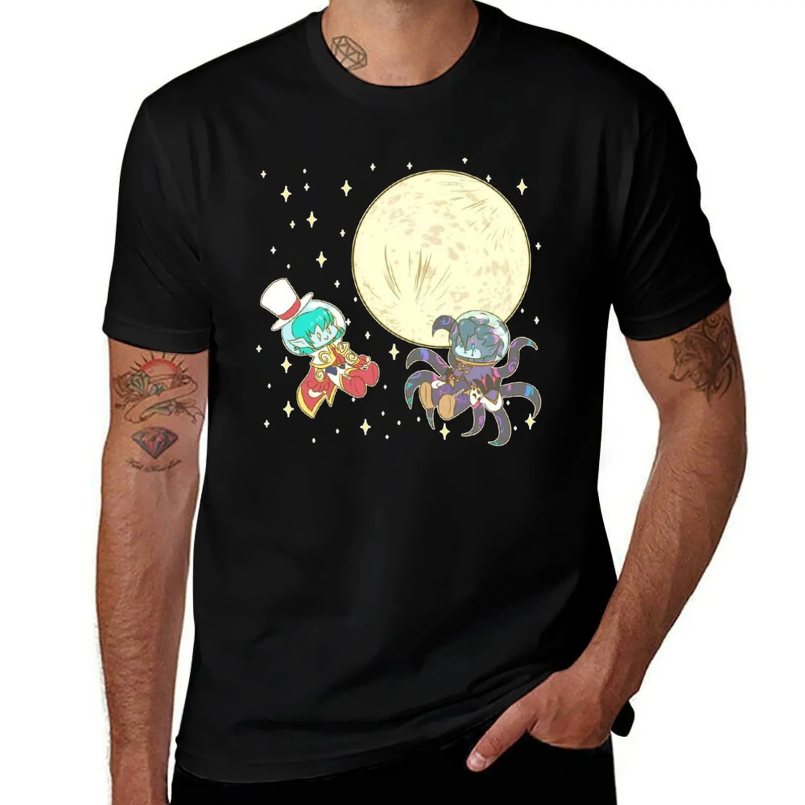 

To the Moon T-Shirt Basic Casual Short Sleeve Cotton Shirt