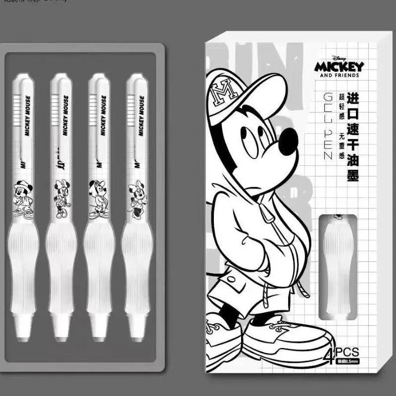 4 قطعة ديزني ميكي ماوس الصحافة قلم محايد اللون خاص التجفيف السريع قلم الماء الأسود الكرتون لطيف الإبداعية طالب القرطاسية هدية #5