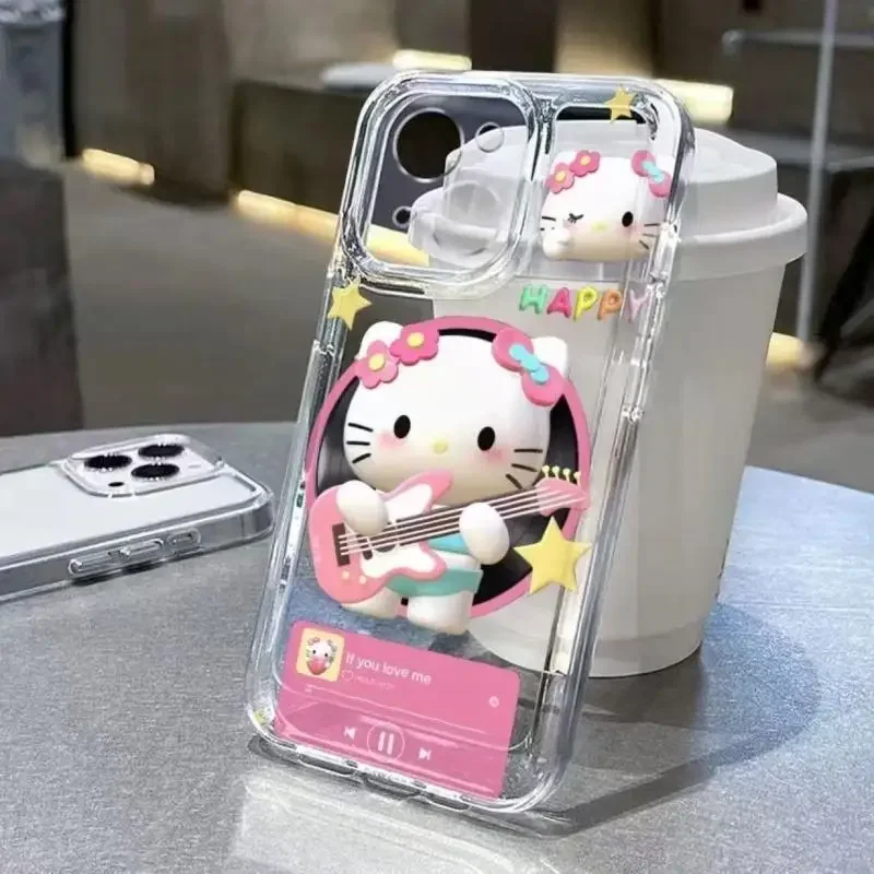 สไตล์อิน Sanrios การ์ตูนนางฟ้า Hello Kitty เหมาะสําหรับ Apple 16 Pro Max เคสมือถือเรียบง่ายป้องกันการตกและกันกระแทก