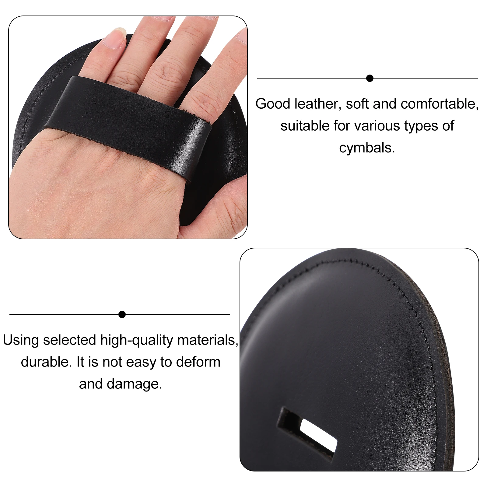 

Cowhide Handguard Practice Pads Cymbal Army Accessory Strap Replacement Marching Band Cymbals Music Mini Percussion Straps