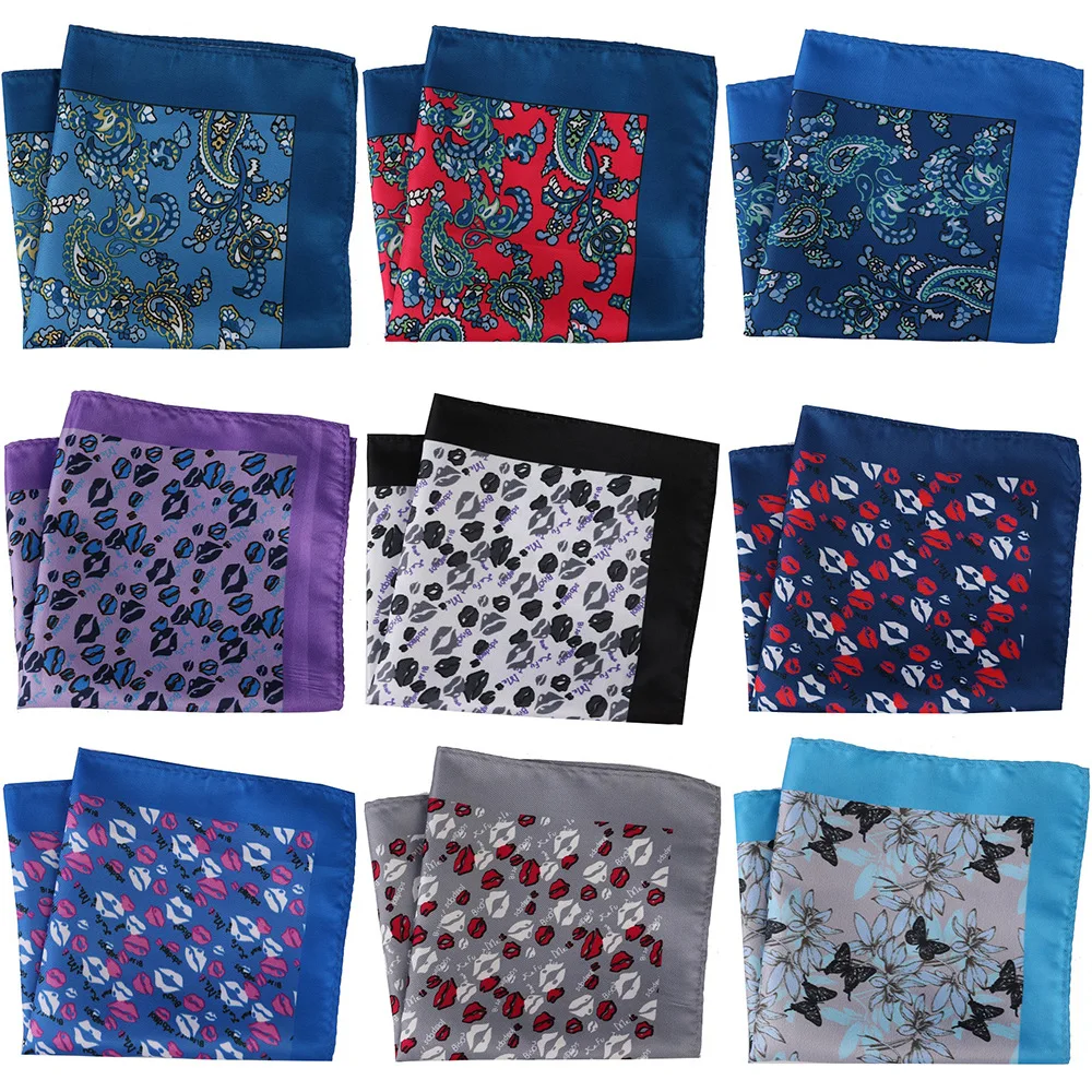 30*30cm Men's Handkerchiefs and Square Towels Hanky Fashionable Patterned Suit Square Towel Handkercher Scarves Accessory