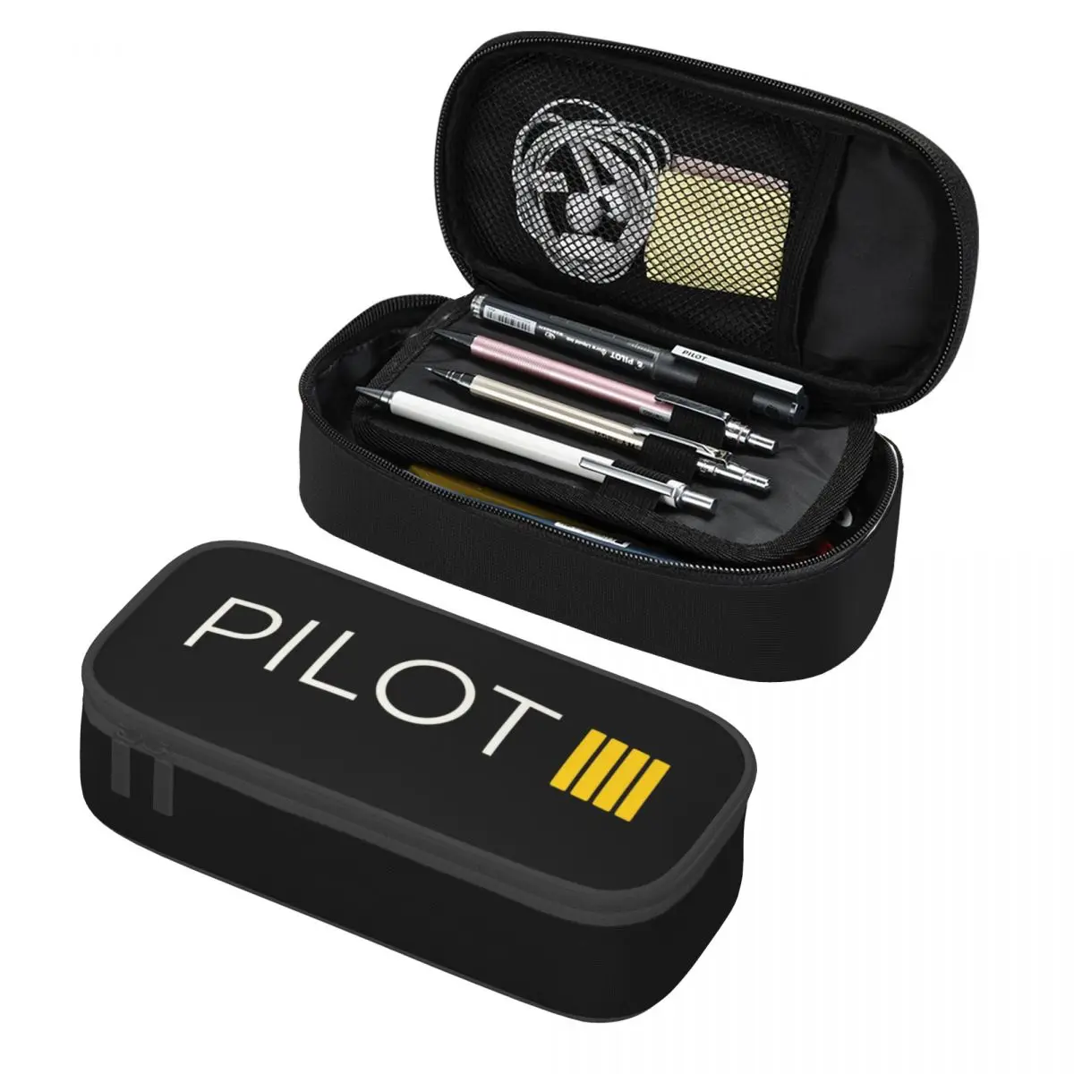 custom pilot captain stripes pencil cases para meninos e meninas grande capacidade aviacao aviador lutador pen box bolsa acessorios escolares 01