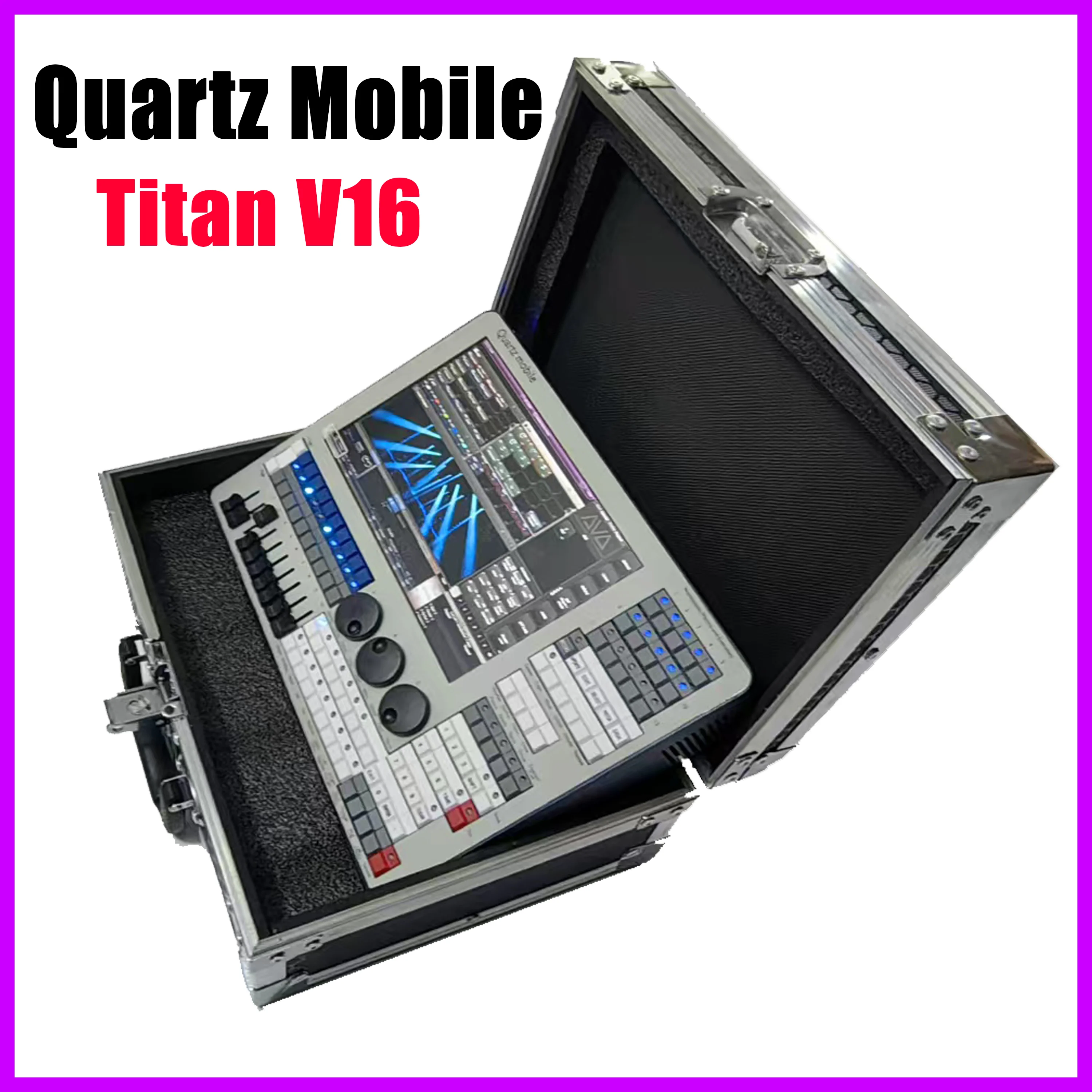 Mini Quartz Mobile Titan DMX Console, Stage Lighting Controller, Built in Battery, Touch Screen, Wi Fi Connection, Professional,