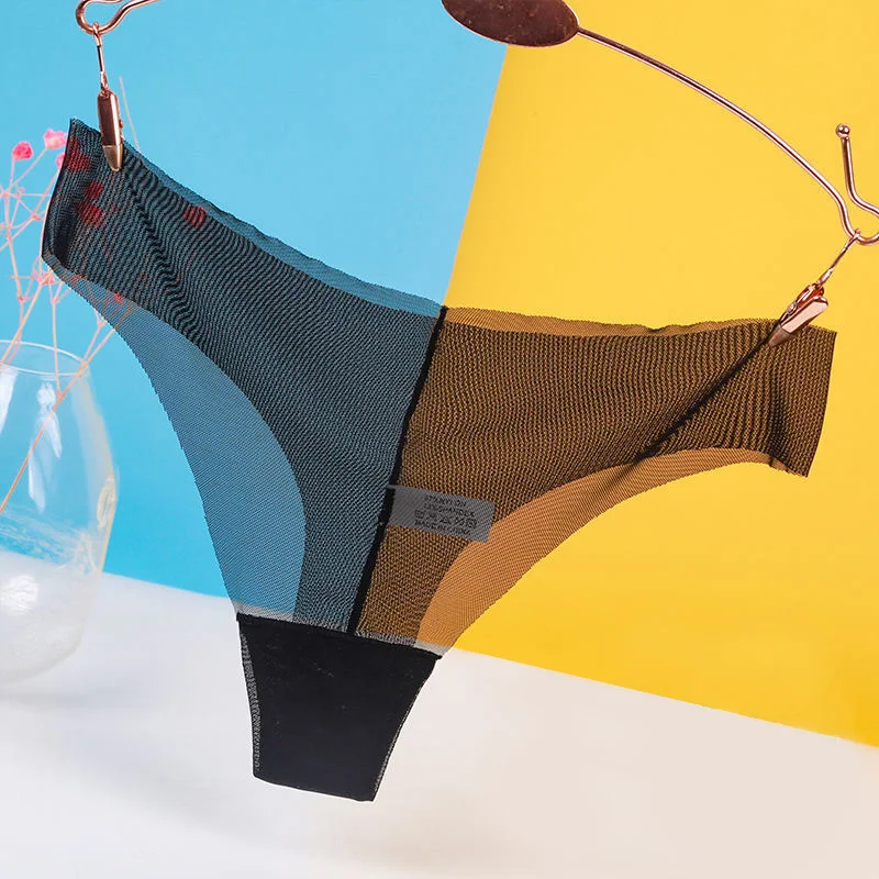 

Женские сексуальные кружевные брифы, бесшовное нижнее белье, прозрачные супер тонкие стринги, стринги, эластичные трусы