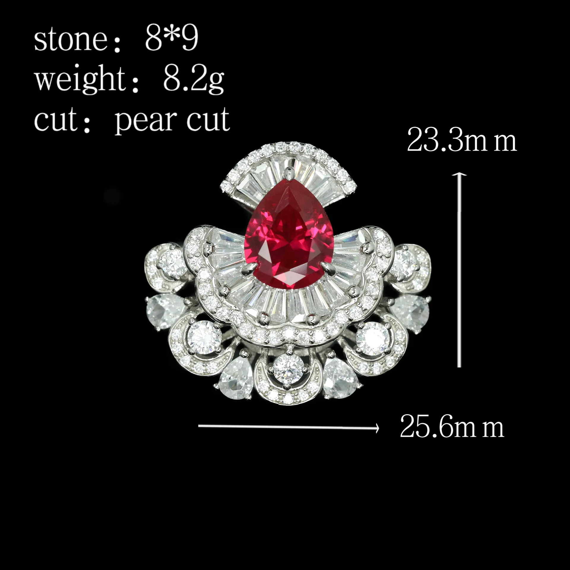 New S925 Silver Ring High Carbon Diamond Cultivation Ruby Girl Skirt Activity Versatile Jewelry Girl Ring Wedding Jewelry