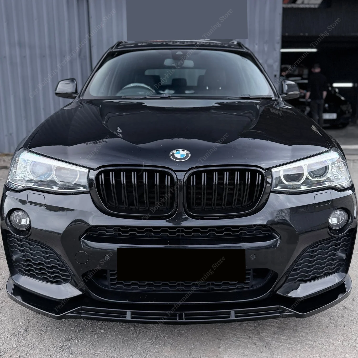 3Pcs ABS Front Bumper Lip Splitter Spoiler Diffuser Blade For BMW X3 F25 X4 F26 M Sport 2014-2018 Facelift Bodykits Tuning