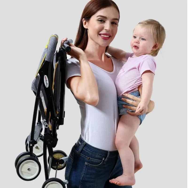 Ultralichte Kinderwagen, Opvouwbare Parapluwagen, Compacte Reiskinderwagen, Draagbare Babywagen Voor Handig Wandelen