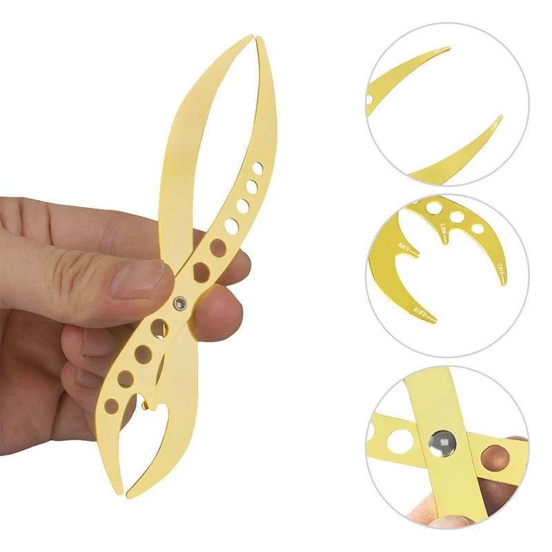 1pcs Gold Black Eyebrow Ruler Compass Stainless Steel Microblading Caliper Ratio Eyebrow Stencil Positioning Measure Tools