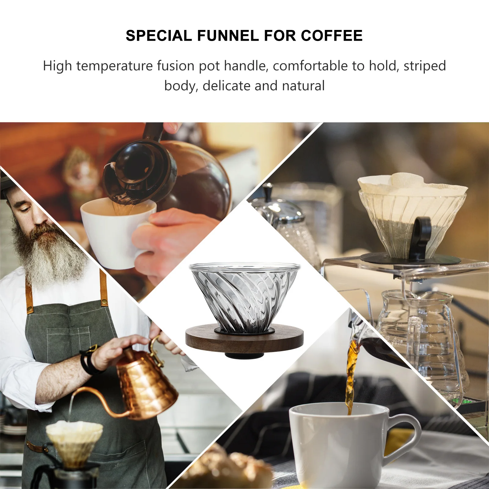 

1Pcs Coffee Pot Funnel Durable Temperature Resistant Coffee Strainer for Home Office Travel Reusable Filter Efficient Easy Clean