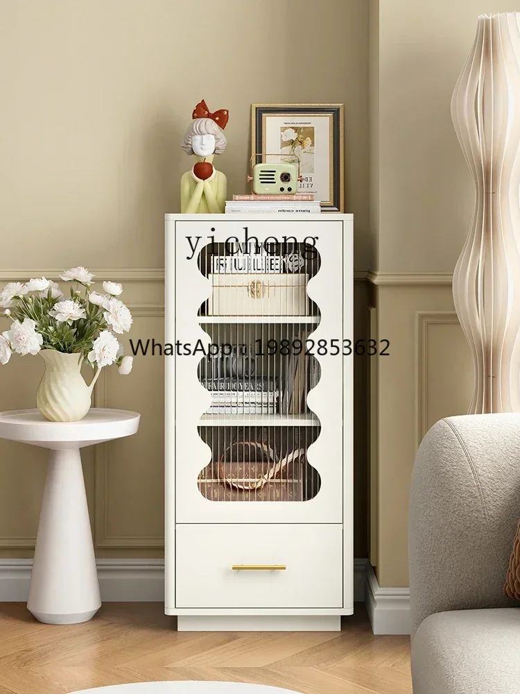 Cream Style Small Sideboard Cabinet Living Room Sofa Side Cabinet Wall Side Storage Storage Cabinet