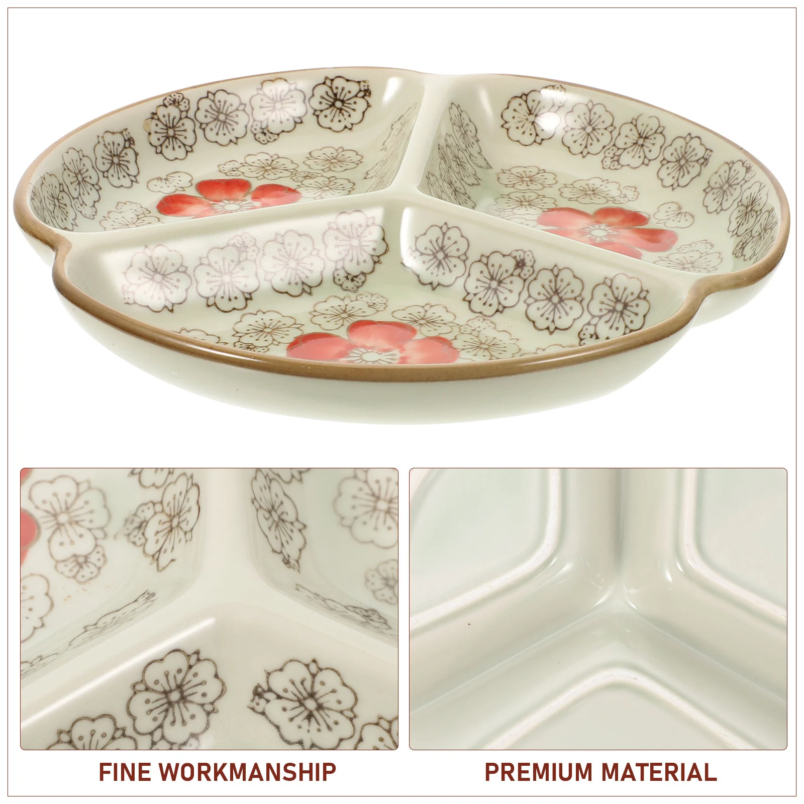 

3-Divided Dinner Plate Portion Control Plate Food Tray for Healthy Eating Diet Meal Prep Home Supplies