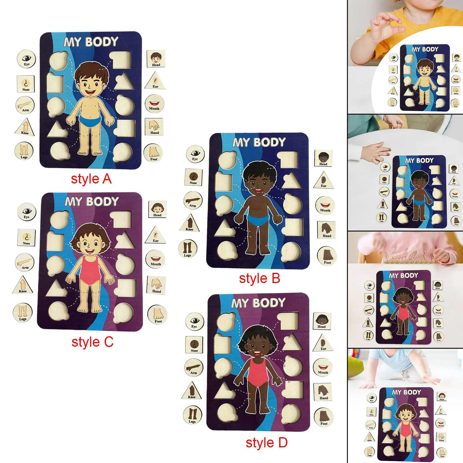Drewniane ludzkie puzzle dla małych dzieci nauka części ludzkiego ciała nauka edukacyjna