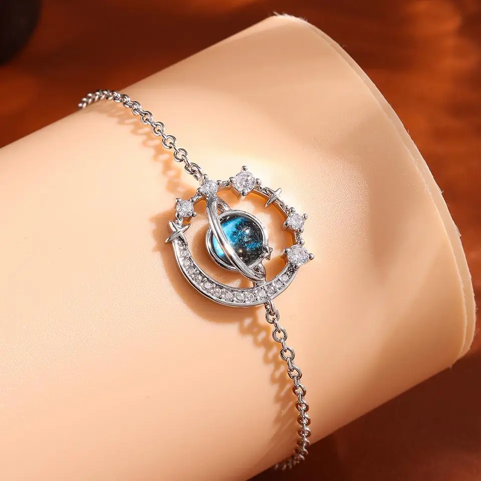 Uilz جديد عصري بسيط السماء المرصعة بالنجوم تصميم مايكرو مجموعة الزركون سلسلة نسائية عصرية متعددة الاستخدامات أساور يومية مجوهرات اكسسوارات