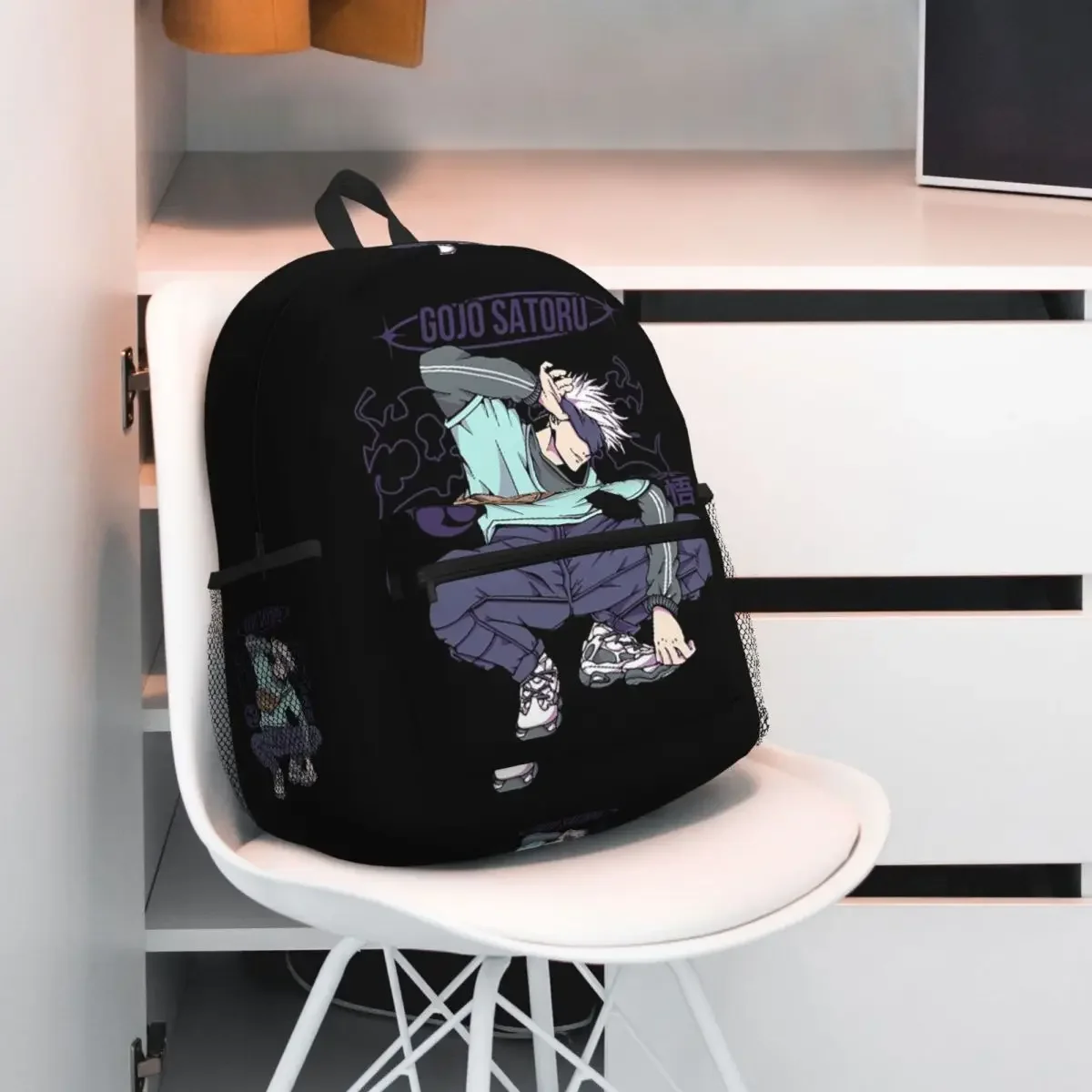 Satoru Gojo Jujutsu Kaisen Anime Student Backpack School Bag Hiking Travel Daypack for Men Women Fashion Bookbag Shoulder Bags