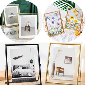 Cadre photo en métal de 4/6 pouces Rectangle noir en acrylique transparent à surface pliante pour décoration de bureau à la maison 8 meilleurs cadres métalliques en vente - No 2