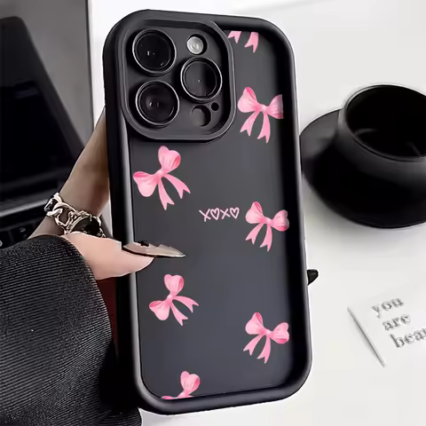 Cute Pink Bowknot Bow Phone Case For Infinix Note 40 30 Tecno Spark 10 10C Camon 20 Hot 50 30i 30 Play Pro Smart 7 6