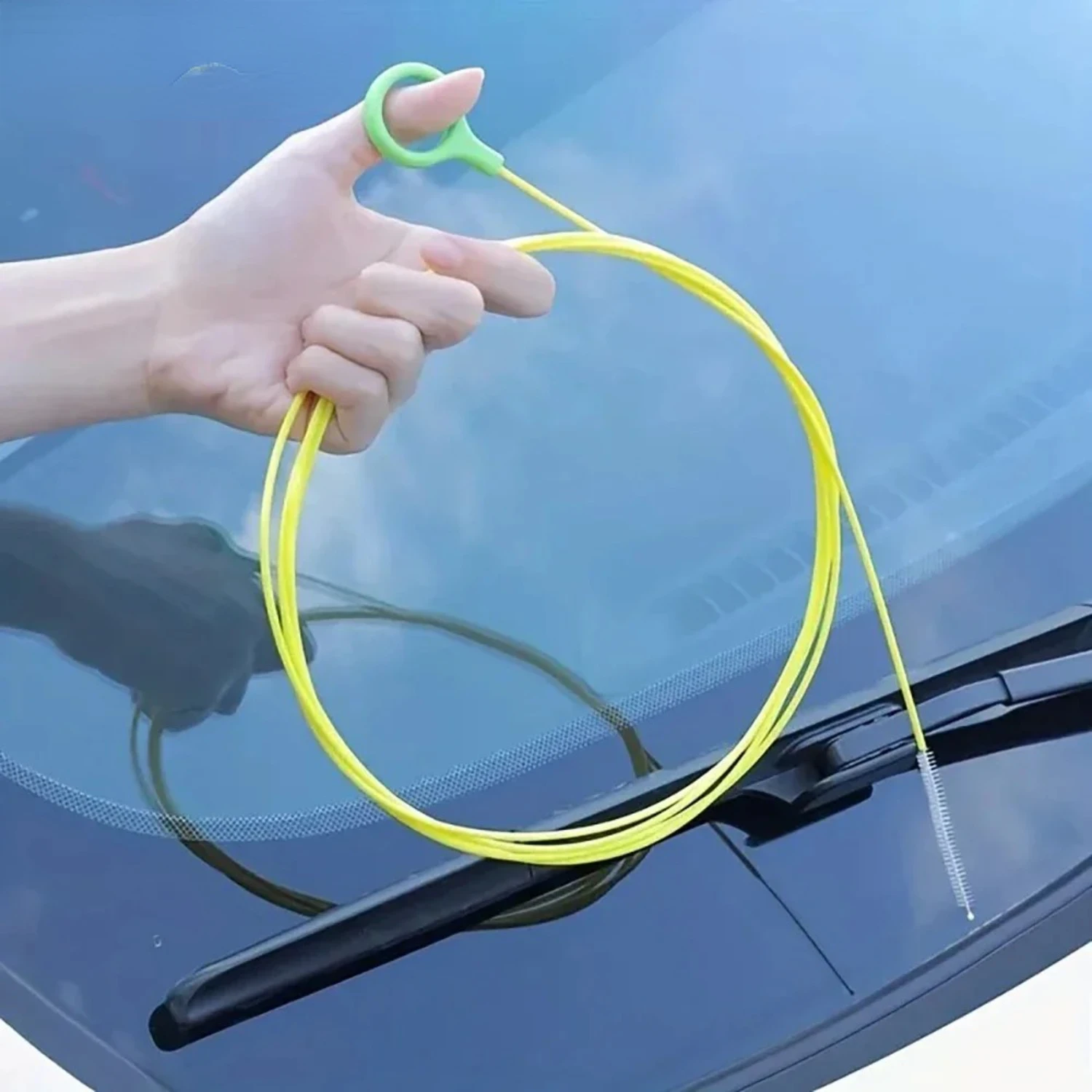 

Effective Long 2.3m Car Sewer Cleaning Brush for Efficient Unclogging - Auto Sunroof Drain Unclogger to Clear Drain Holes - Powe