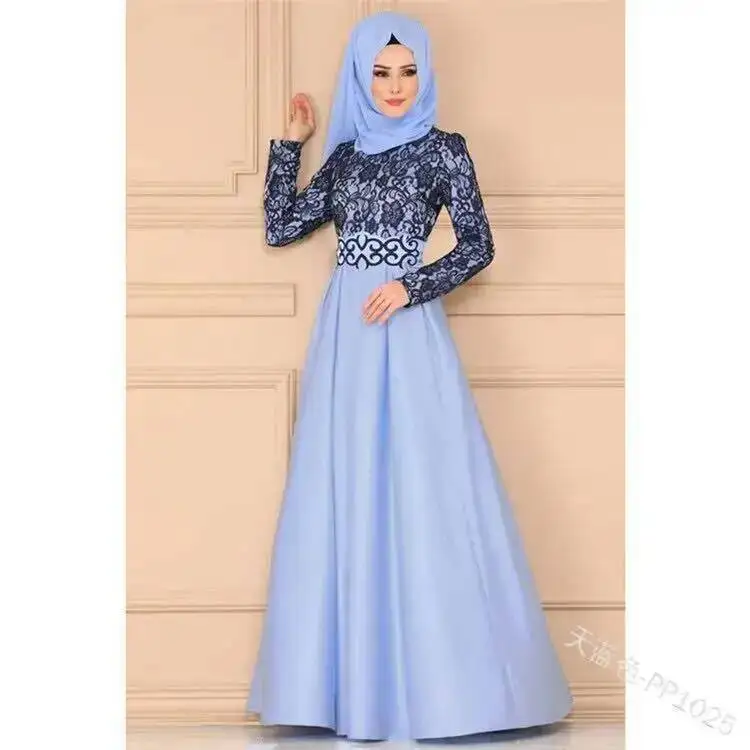 

Large Patchwork Straight Yiduoduo Swing Skirt Ethnic Style Long Skirt Lace Dress 1025 Abaya Ramadan Dubai Luxury Islam Elegant