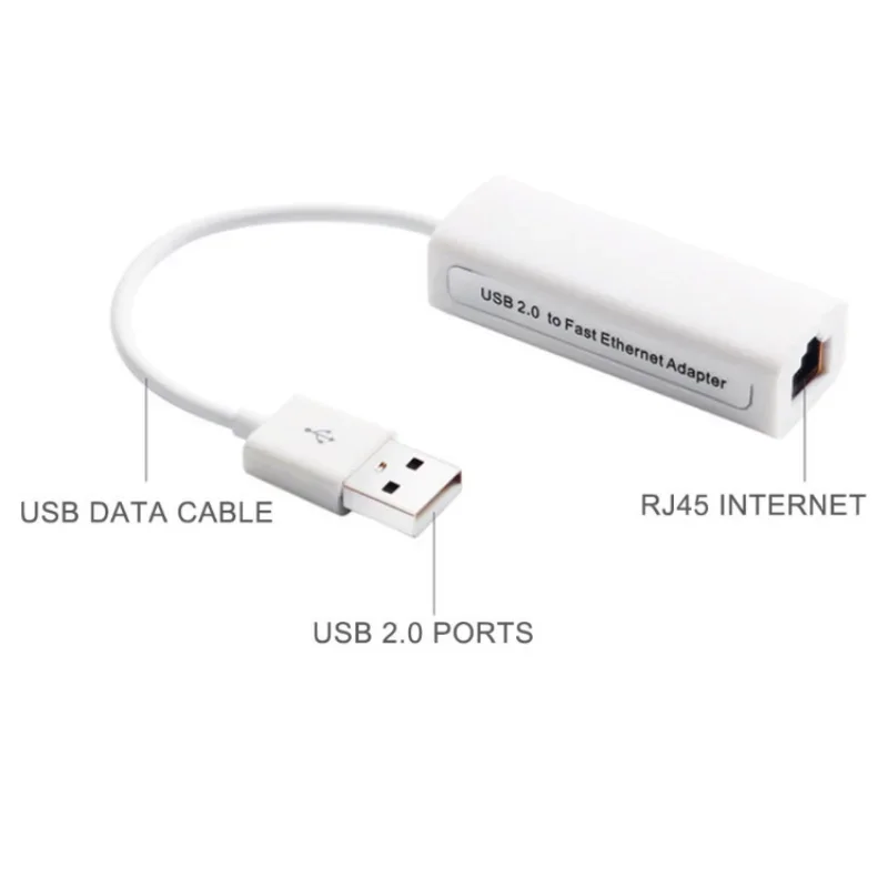 USB 2.0 To RJ45 Ethernet Adapter Lan Networks 10/100 Mbps for Macbook Win7 VDX99