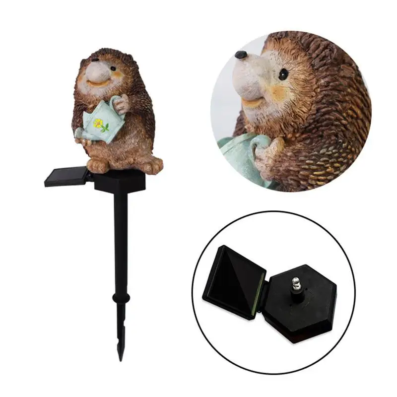 Solar Hedgehog Stake Light Solar Decorative Lights Outdoor Statue Exquisite Hedgehog Ground Lamp Decorative Lights For Yard