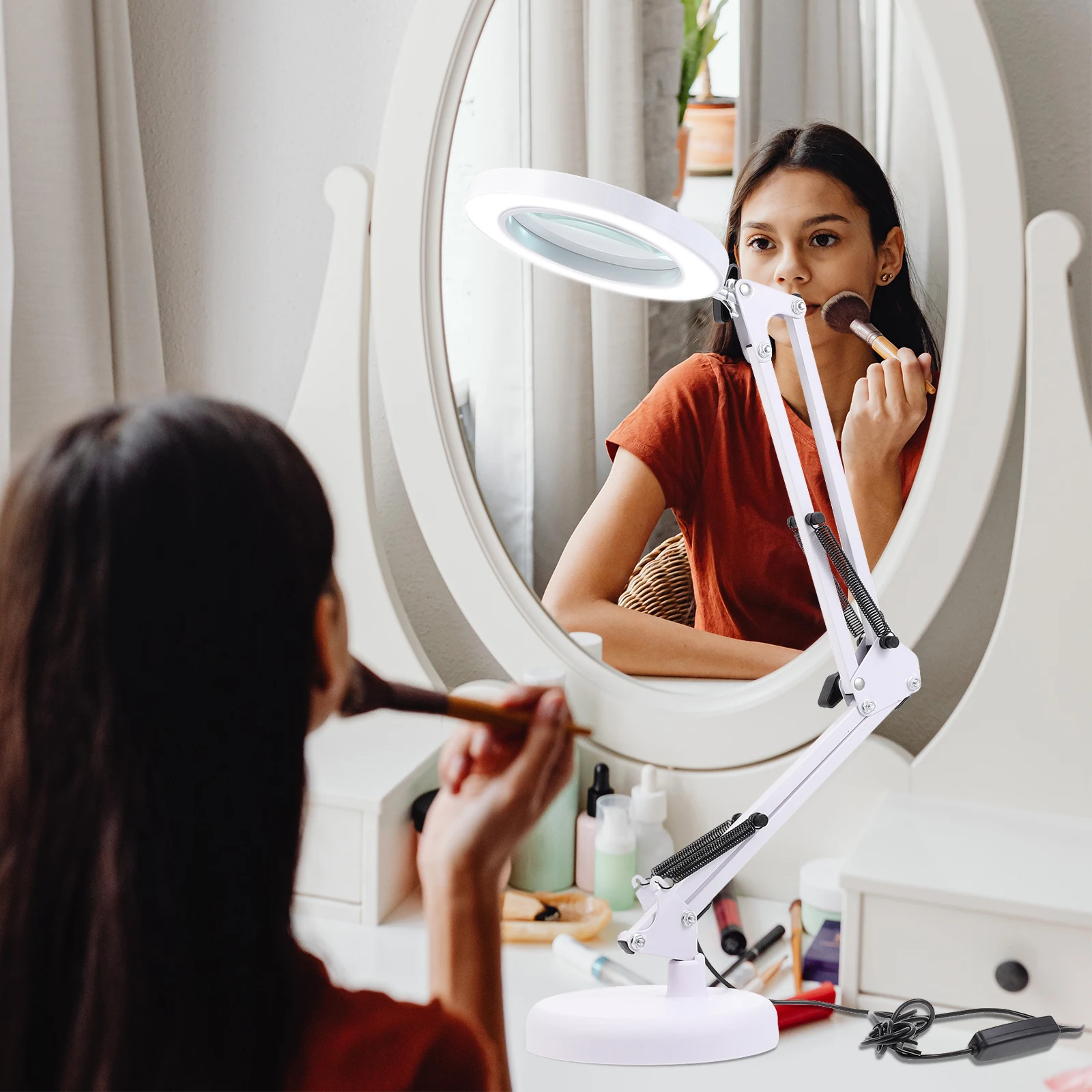 

LED Magnifying Lamp Eye Protection Desk Light for Night Reading Student Dorm Table Manicure Beauty Tool Small Night Light