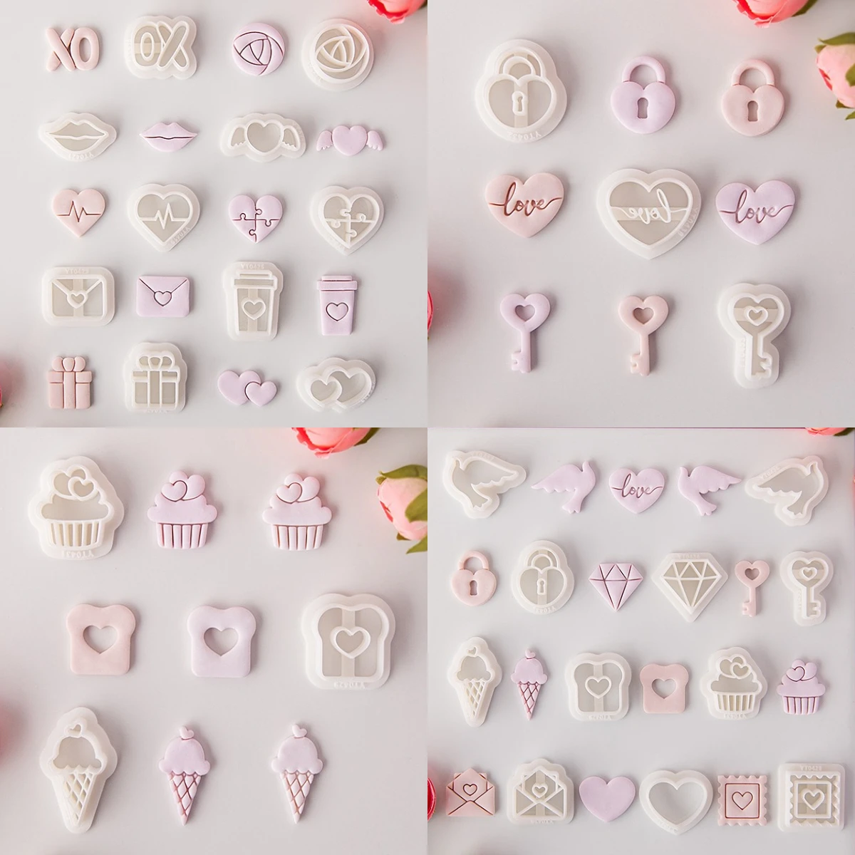 Valentine's Day Series Polymer Clay Cutting Molds Cutters Love Heart Shape For DIY Earrings Jewelry Decoration Making