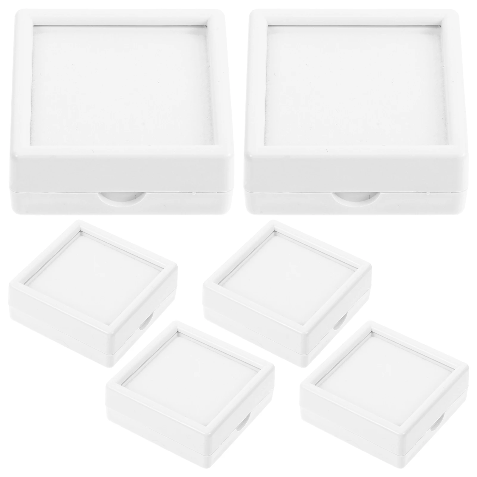 

6 шт., коробка для демонстрации ювелирных изделий, прозрачная стеклянная верхняя часть для коллекции подвесок с хрустальным кольцом, портативный органайзер для хранения