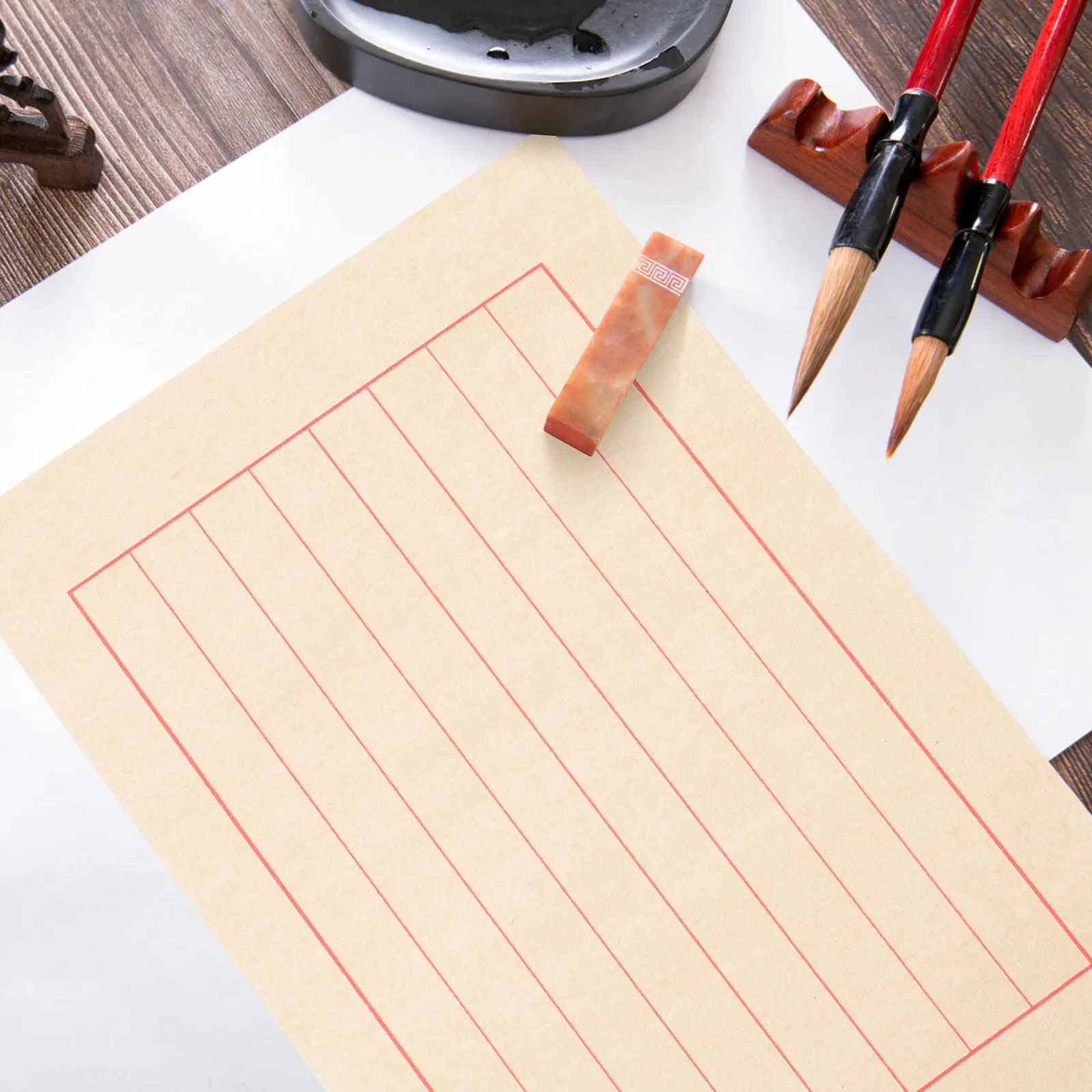 50 Sheets Tone Rice Paper Calligraphy Paper for Practice High Quality Writing Surface Comfortable Experience Calligraphy