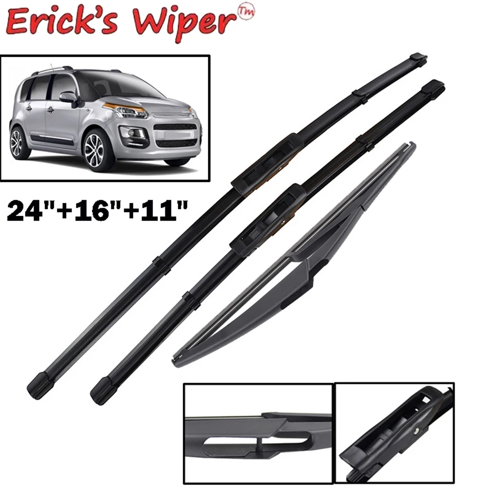 Erick's Wiper przednie i tylne pióra wycieraczek do Citroen C3 Picasso 2011 - 2017 szyby przednie szyby przeciwdeszczowe 24 "+ 16" + 11"